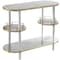 Fabulaxe 3 Pieces Set, Bartender Serving Station, Bar Console Working Counter with Open Shelves Wood, White QI004485-86.WT - alternate 9